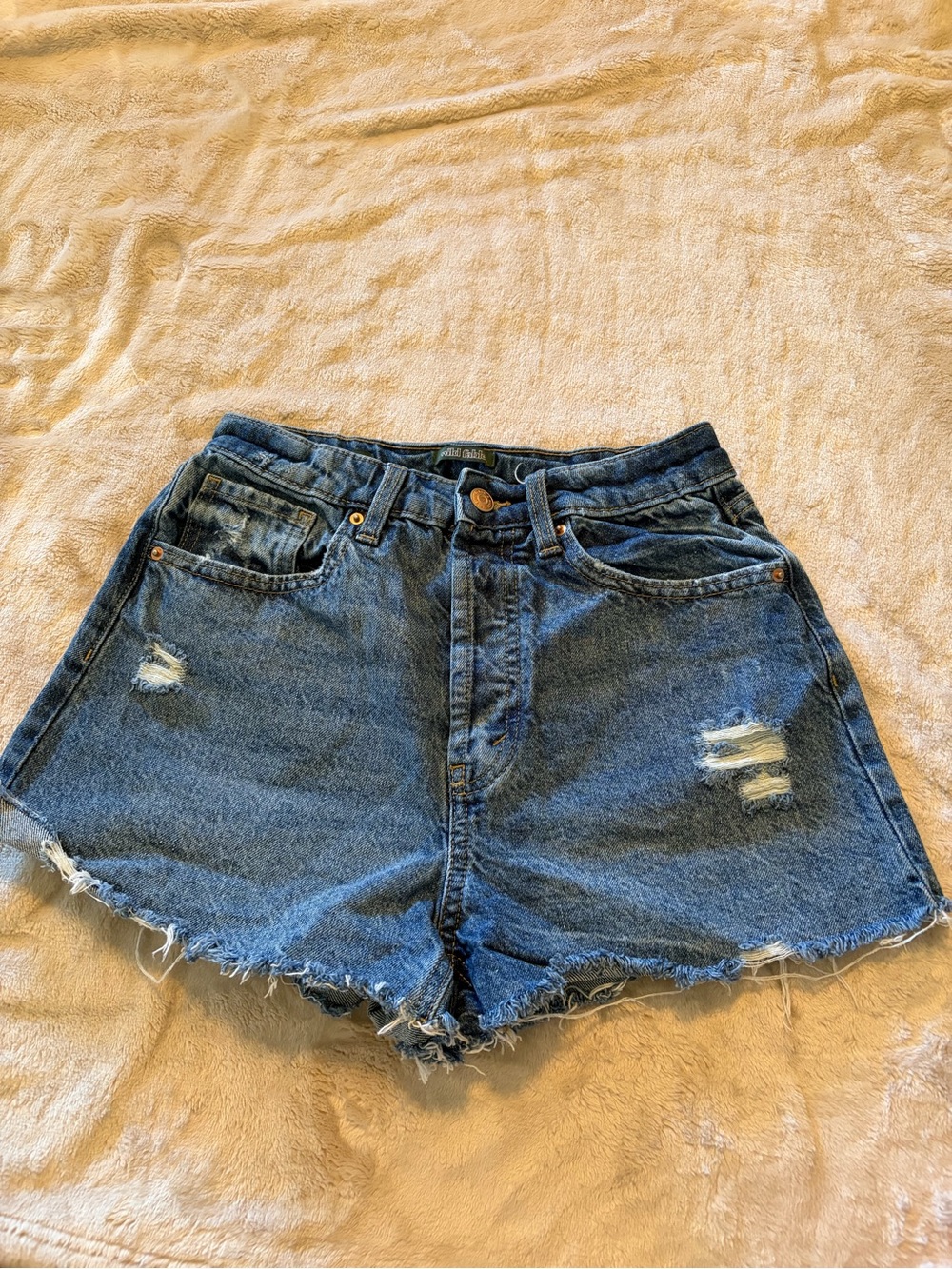 wild fable Distressed Denim Cutoff Shorts - Blue